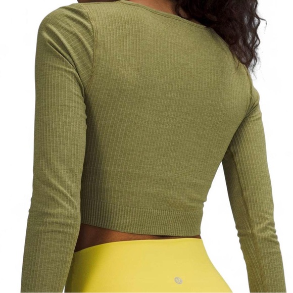 Lululemon Ebb to Street Long Sleeve Shirt-Bronze Green - Picture 2 of 6